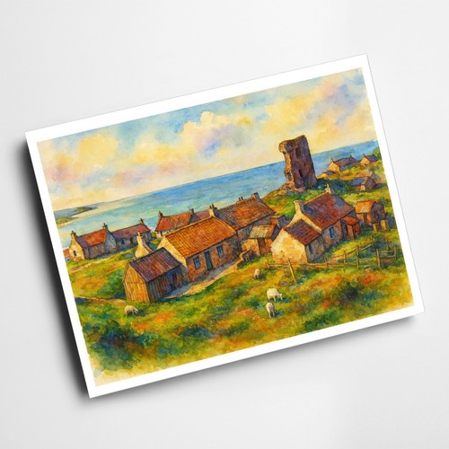 Print old slains castle - a4,