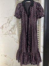 Zara Purple Zigzag Midi Dress