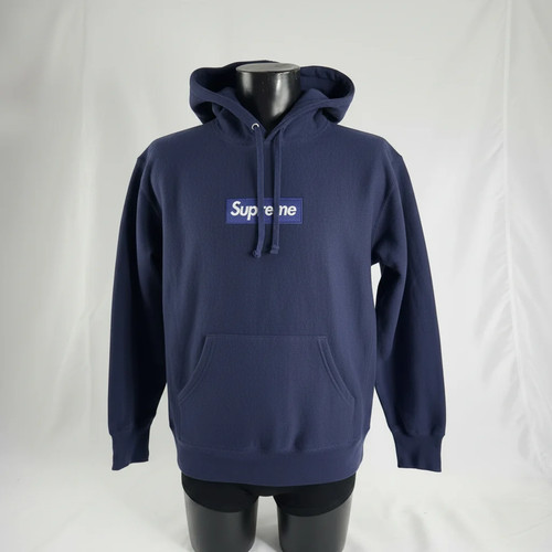 Supreme box logo hoodie navy - hoodie,