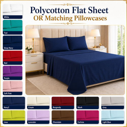 Flat sheet polycotton - flat, bed