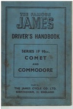 JAMES COMET & COMMODORE SERIES 1F 98cc ORIGINAL OWNERS INSTRUCTION HANDBOOK