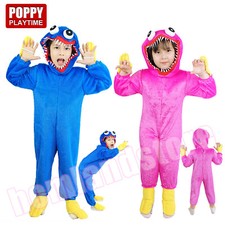 Poppy Playtime Cosplay Costume Flannel Jumpsuit Pajamas Halloween Party Dress Up