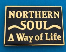 Northern Soul A Way Of Life Rectangle Black And Gold Enamel Pin Badge