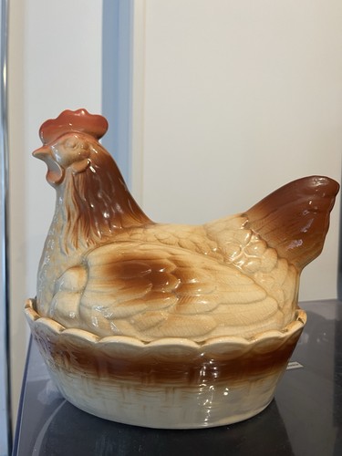 Vintage ceramic hen nest - ceramic, on