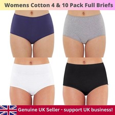 Just Essentials Womens Ladies High Waist Full Briefs Multipack of 4 Cotton Plain