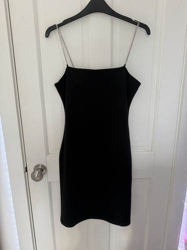 Black mini dress with sparkly - black,