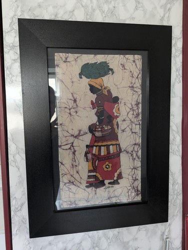 Signed african batik textile - signed,