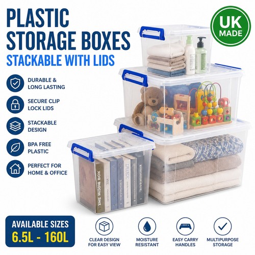 Plastic clear storage - storage, boxes