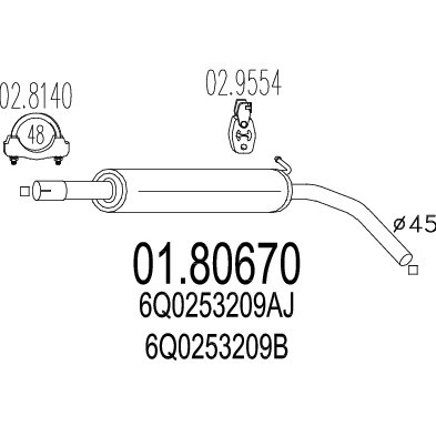 Polo middle silencer - middle,