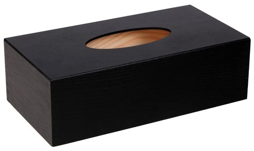 Black wooden tissue box napkin