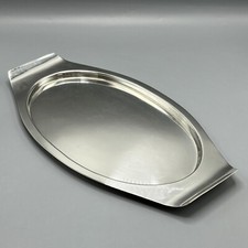 Small Antique 1920s Silver Plate Tray Oval Candle Plate Stand Art Deco Finnigans