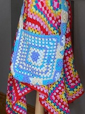 HANDMADE CROCHET GRANNY SQUARE BAG VARIEGATED YARN UNIQUE GORGEOUS