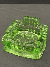 Vintage Green Glass Ashtray