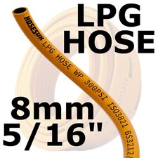 LPG HOSE PIPE 8mm CALOR GAS ORANGE PROPANE BUTANE BBQ CAMPING CARAVAN HOSE PIPE