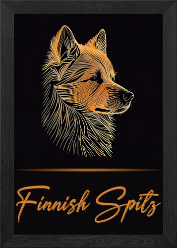 Finnish spitz framed wall - framed,