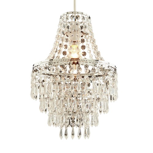 Lampshade clear chrome tier - lampshade,