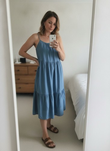 Chambray teired blue denim - chambray,