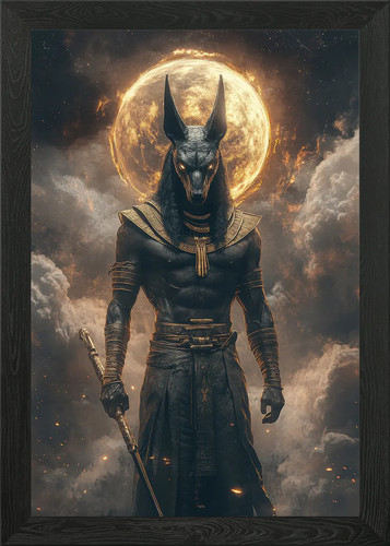 Anubis egyptian god framed - anubis,