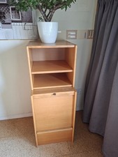 Vintage Swedish ASSA- Stenman Tambour Shutter Door 2 Piece Lockable  Cabinet