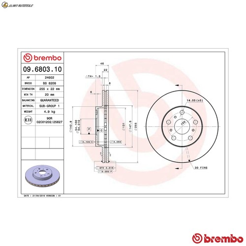 Brake discs 6803 10 - 2x,