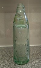Antique  Wordsley Glass Bottle Marble Stopper
