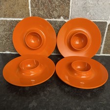 Vintage 1960’s  Danish Rosti Mepal Orange Space Age Melamine Egg Cups