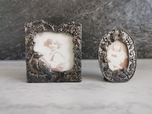 Pair photo frames - pair, silver
