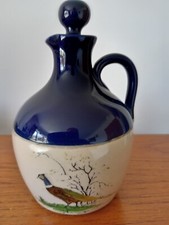 Lindisfarne Mead salt glaze flagon/decanter with hand painted Pheasant.15 cm. 