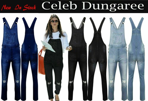 Women ladies denim dungarees - ladies,