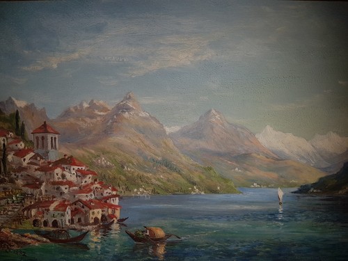 19th century oil board - century,