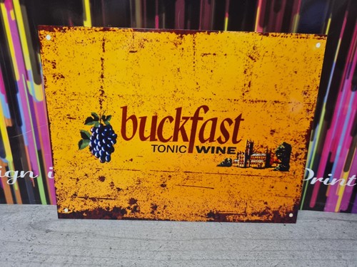 Buckfast wine metal - metal, wall