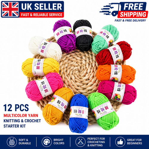 12pcs multicolor yarn crochet - 12pcs,