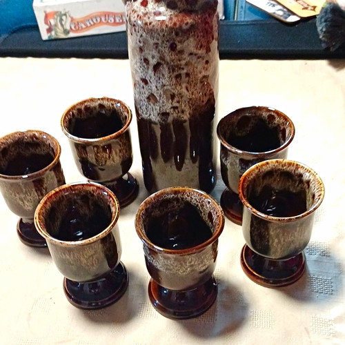 Foster pottery wine - jug, and