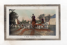 GB KGV A BRIGHT HUNTING MORNING postcard 1912 posted PRESTWICK 1/2d