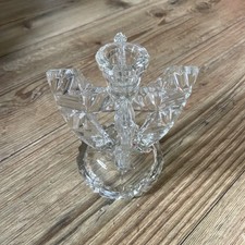 Vintage Winged Pressed Glass Candlestick 15cm Tall 