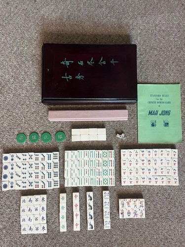 Mah jong set oriental - oriental, dark