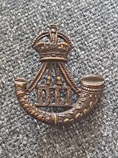 #6 Durham Light Infantry DLI Officer's Service Dress Collar Badge - King's Crown