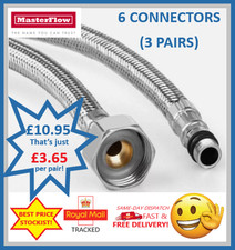 12mm MONOBLOC FlexIble Tap Connector 12/10mm (Pack of 6) FREE FAST DELIVERY