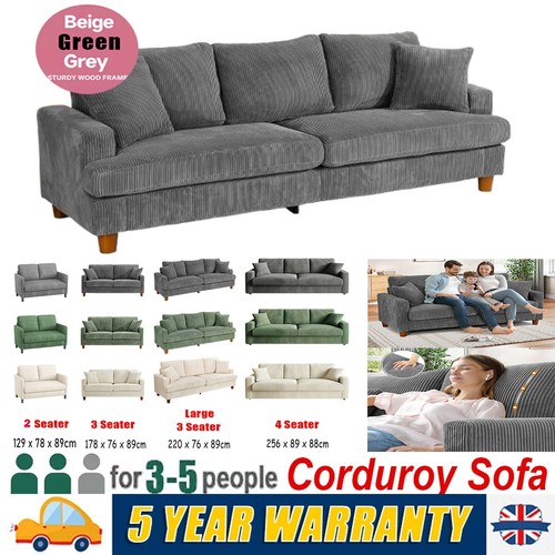 Seater corduroy sofa - 3/4,