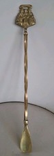 Vintage Heavy Solid Brass Shoe Horn 17.5 Inches Long Welsh Ladies Handle
