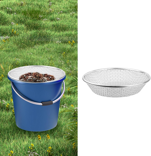 Soil sand and compost - and, sifter