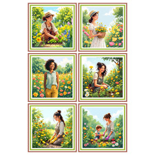 6 x Mum Woman Gardening Card