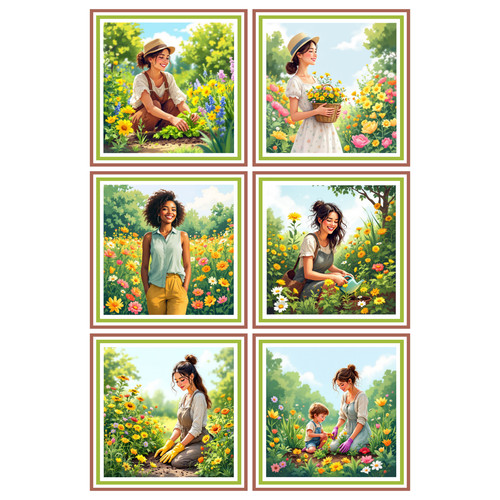Mum woman gardening card - 6,