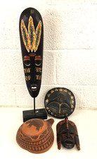Bundle of African Hand Carved Wooden Collectable Tribal Items