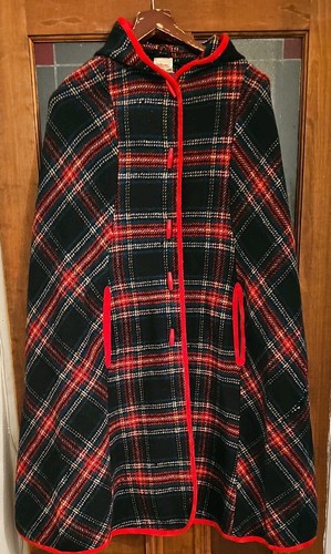 Michael plaid wool cape - st,