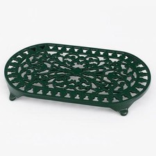 NEW VICTOR ROBERT WELCH CAST IRON TRIVET PAN POT STAND DOUBLE ~ FOREST GREEN