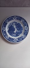 Royal Tudor Ware Staffordshire "Olde England" White And Blue Porcelain