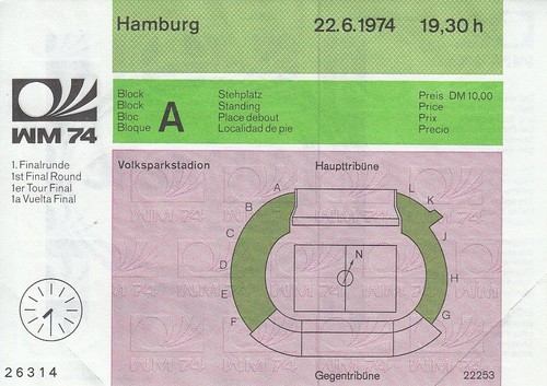 Ticket world cup 1974 - ticket,