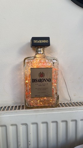 Glass disaronno bottle with - glass,