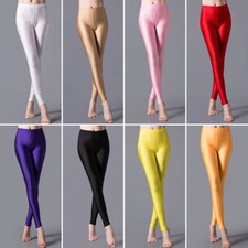 Womens Shiny Glossy High Waist